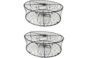 KUFA 2-Pack of Sports Foldable Crab Trap 30"x10" with 3 Durable Stainless Steel Spring