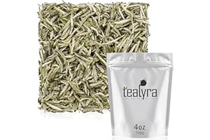 Tealyra - Premium White Silver Needle Tea - Bai Hao Yinzhen - Organically Grown in Fujian China - Superior Chinese Silver Tip White Tea - Loose Leaf Tea - Caffeine Level Low - 110g (4-ounce)