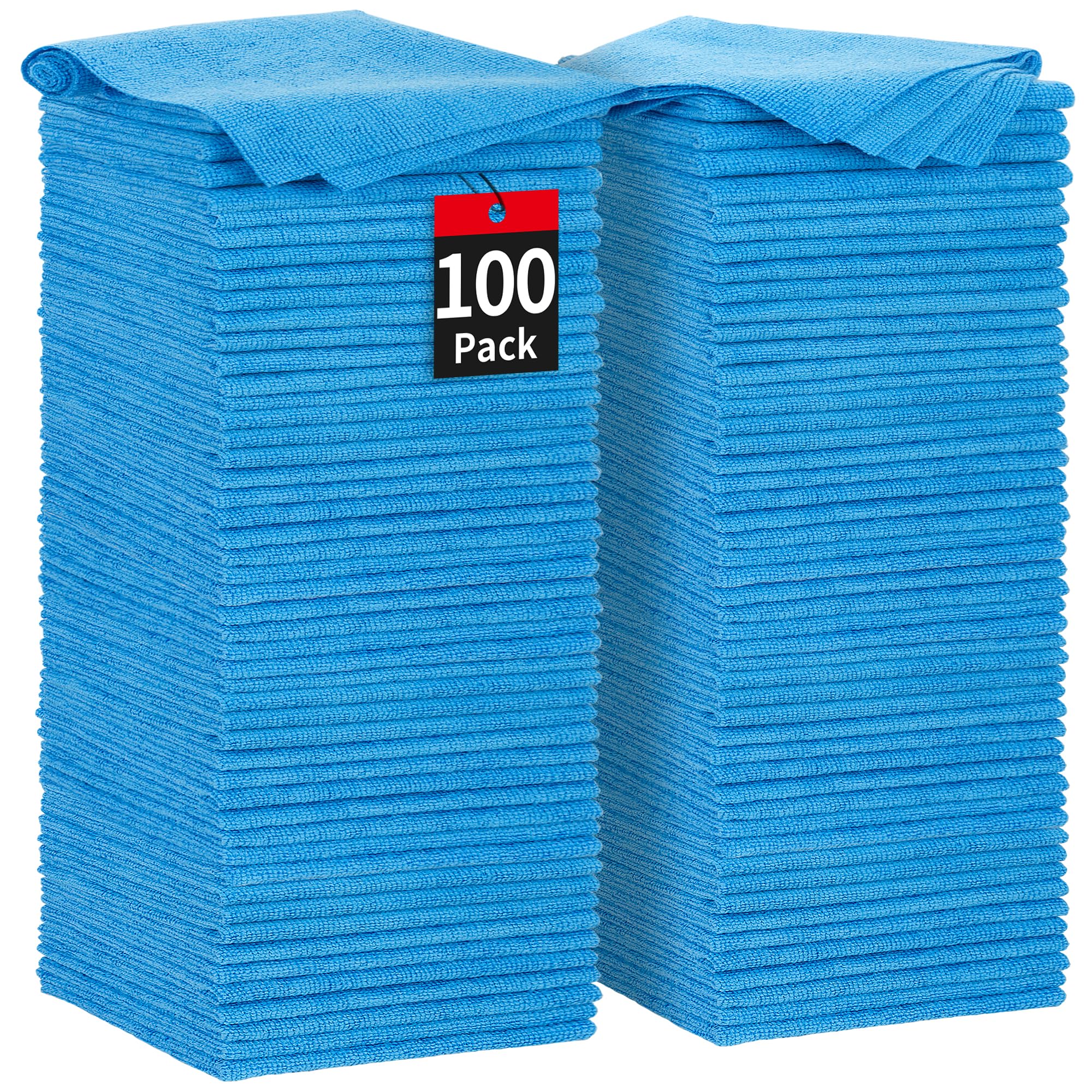 Photo 1 of HOMERHYME Shop Towels, 100 Pack Microfiber Towels for Cars, Microfiber Cleaning Cloths, Bulk Multipurpose Lint-Free Cleaning Rag for Mechanic Automotive Garage Office, 11.5"*11.5" Blue