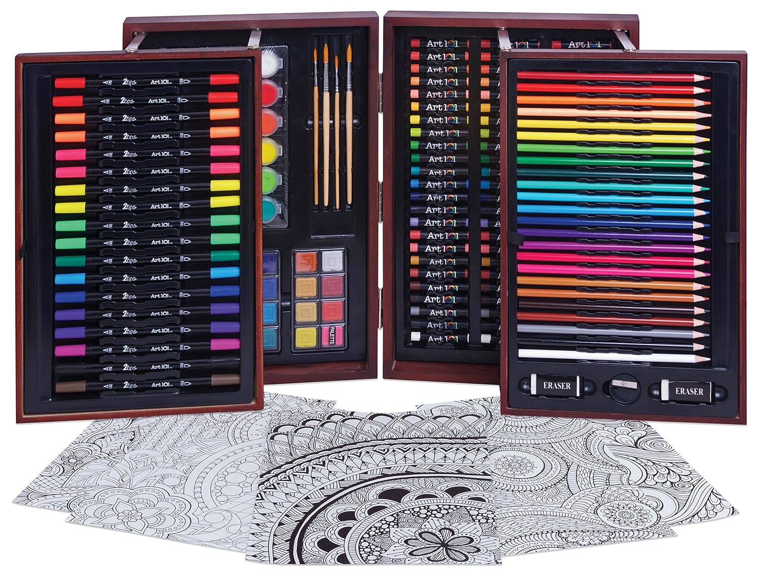 Amazoncom Art 101 168Piece Deluxe Art Doodle Set Toy Toys Games