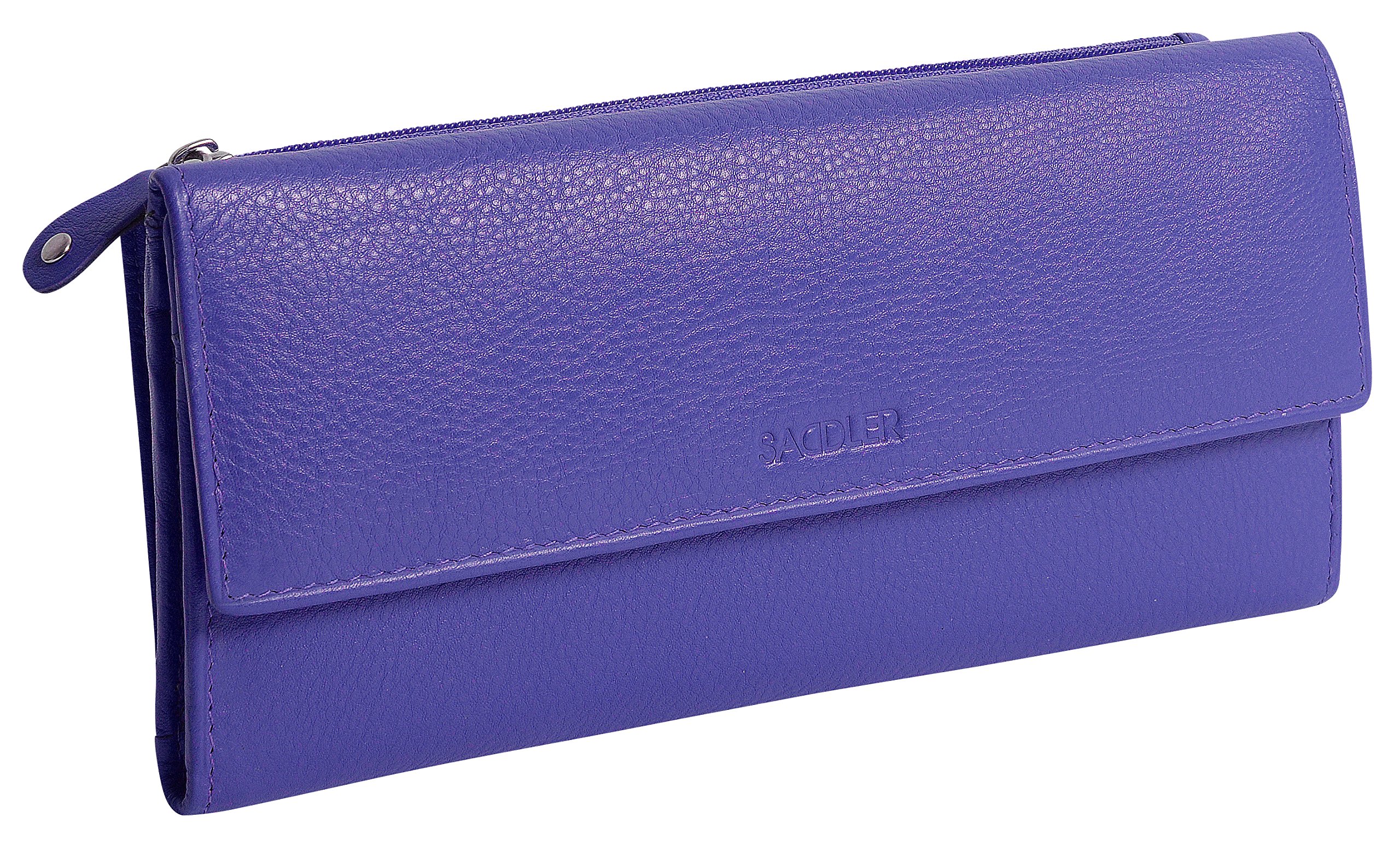 SADDLER Real Leather RFID Trifold Wallet – Women's Luxury Clutch Purse with Multi Zipped Coin Pockets & Card Slots | Secure & Elegant Gift