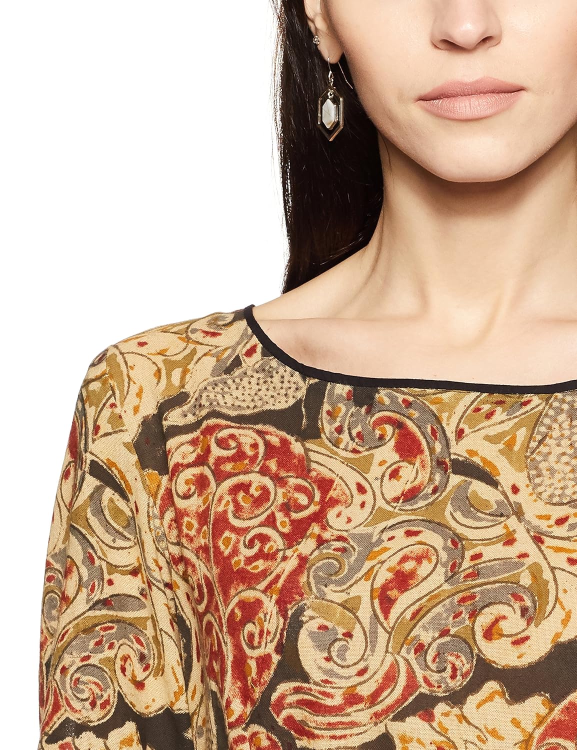 fabindia women's shift cotton midi dress