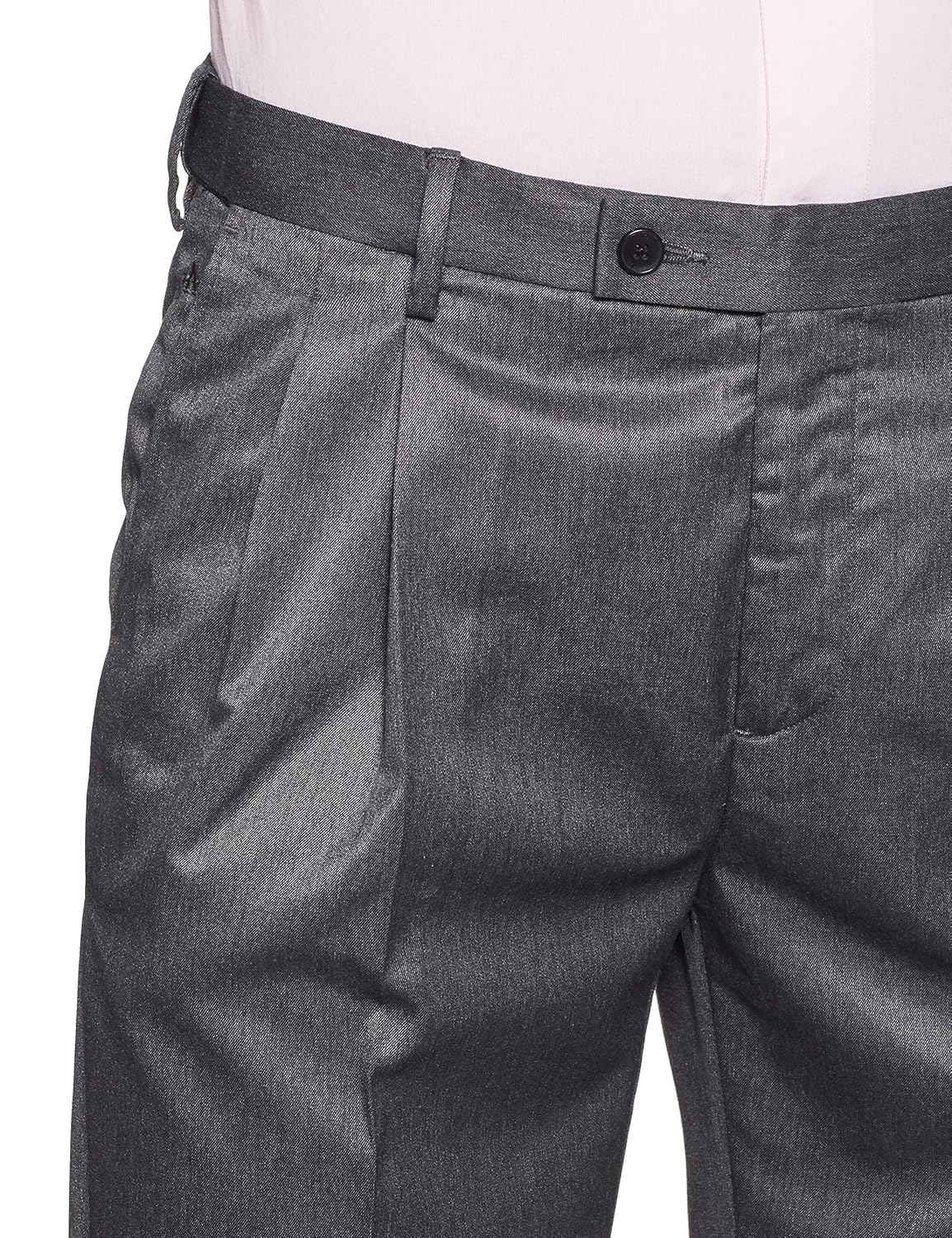 arrow men's pleat-front poly viscose formal trousers