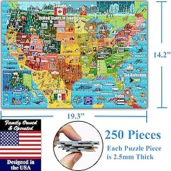 Think2Master United States Map 250 Pieces Jigsaw