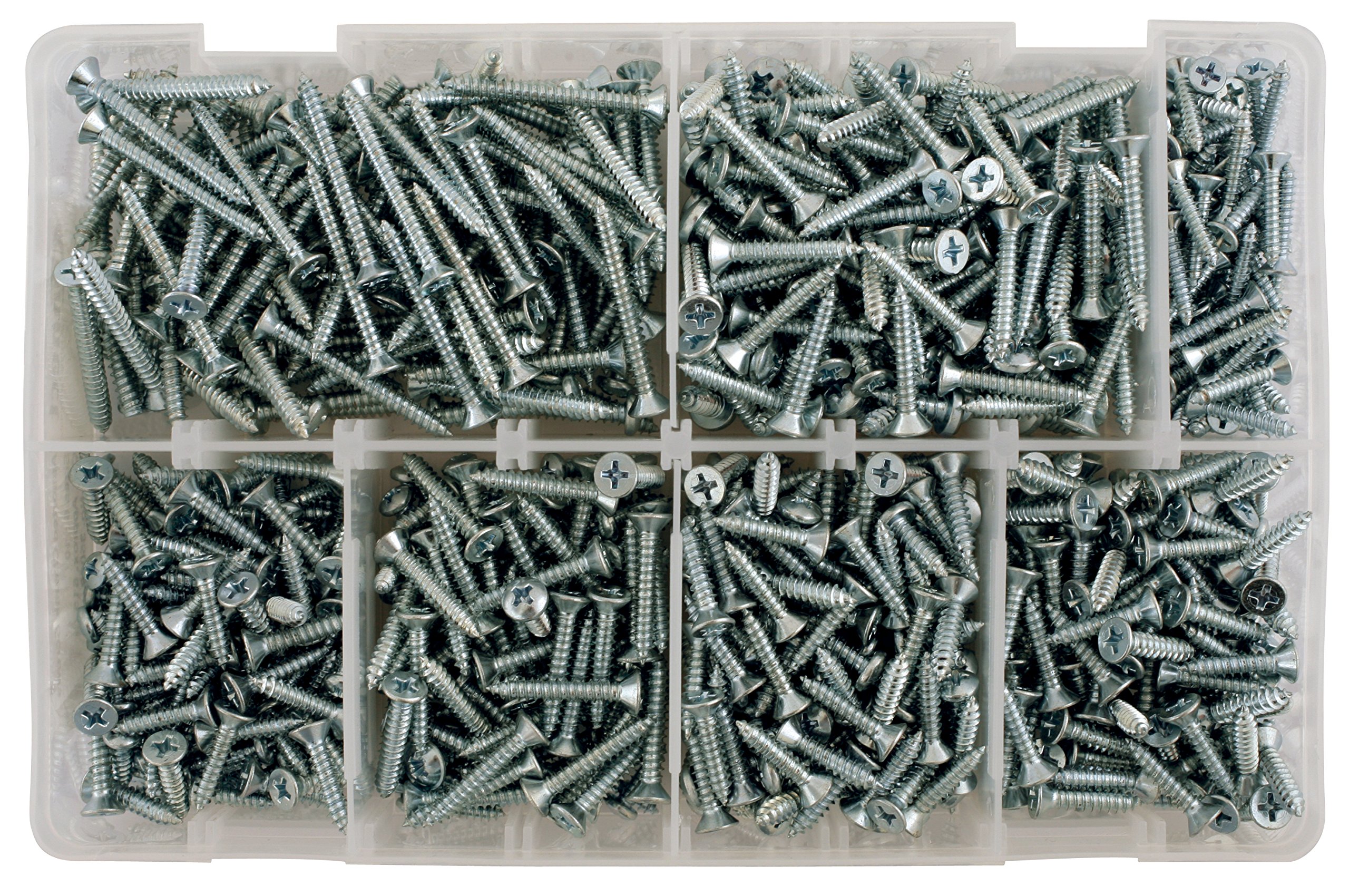 Connect 35003 Assorted Countersunk Self Tapping Screws Box 615pc