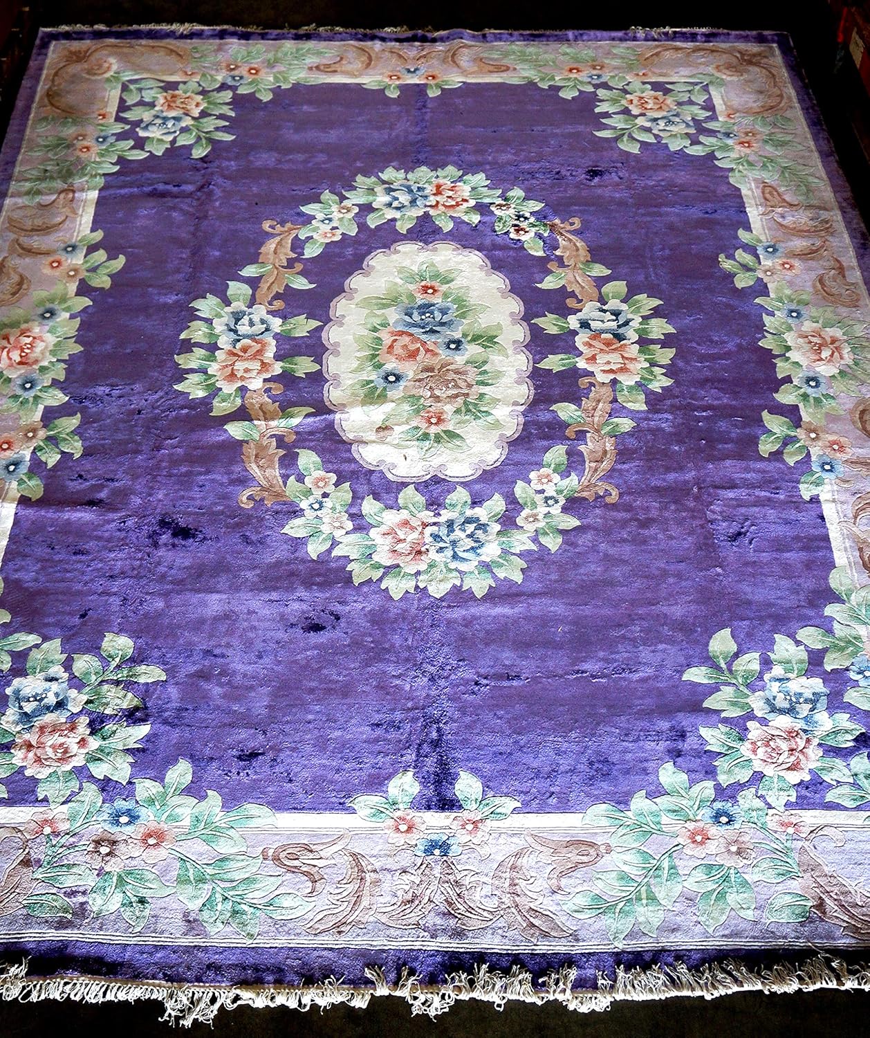 Amazon Com Hand Made China 100 Natural Genuine Silk Oriental Area Rugs Carpet Purple 10x13 8 X11 8 X 11 Kitchen Dining
