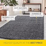 Abaseen Shaggy Rug Dark Grey 60x110 cm Modern Non-Slip Thick Pile view 6