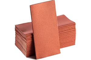 MOYES HOME 50 Pack - Terracotta Napkins | Linen Feel Guest Disposable Cloth Like Paper Dinner Napkins | Hand Towels | Soft, Absorbent, Paper Hand Napkins for Kitchen,Parties,Weddings,Dinners Or Events
