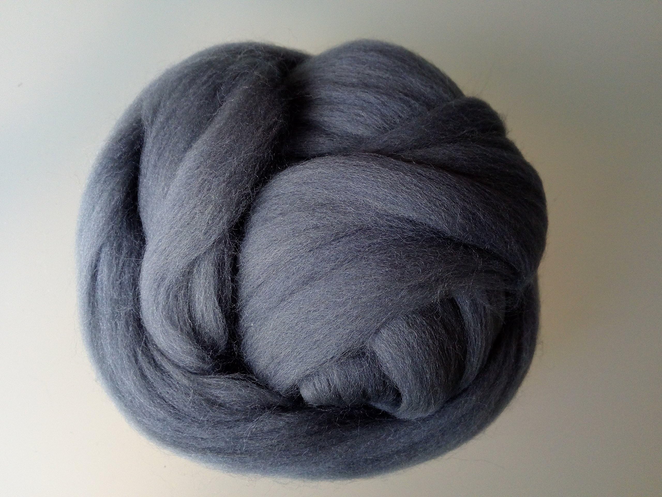 Dark Grey* 100% Merino Wool Giant Yarn Extreme Arm Knitting Bulky Wool for Felting Tops Roving 50g - 4kg (Dark Grey 80 g)