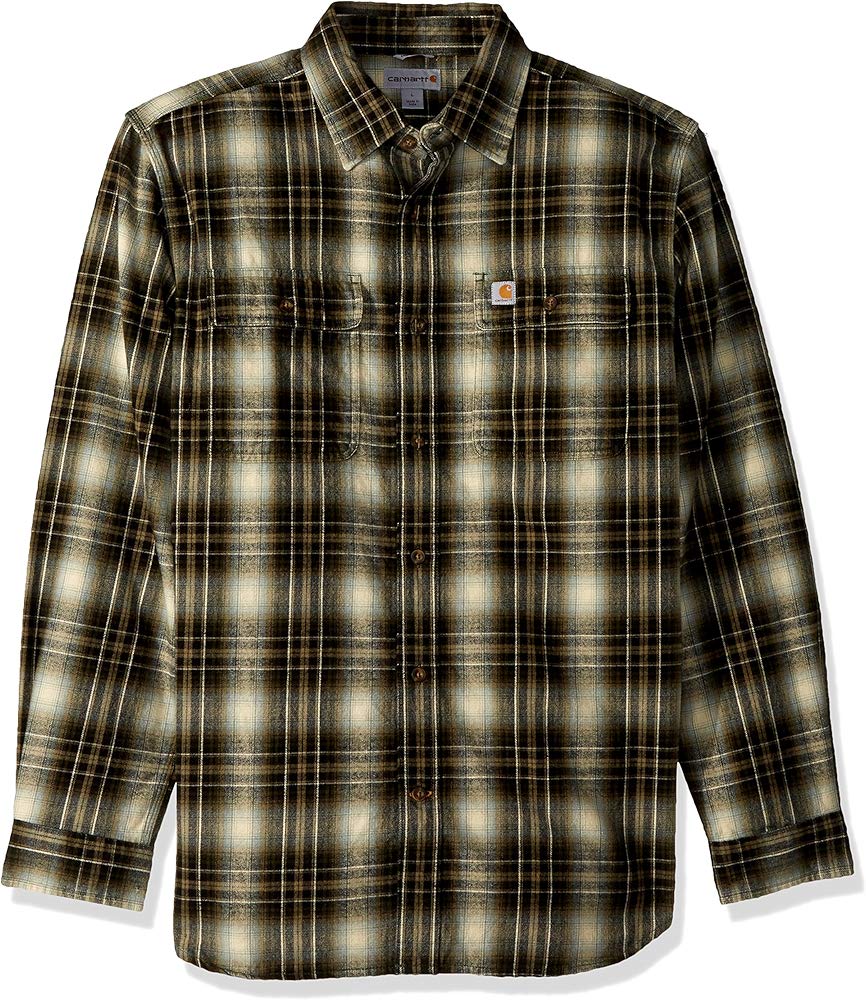 Carhartt Mens Big & Tall Hubbard Plaid Flannel Shirt