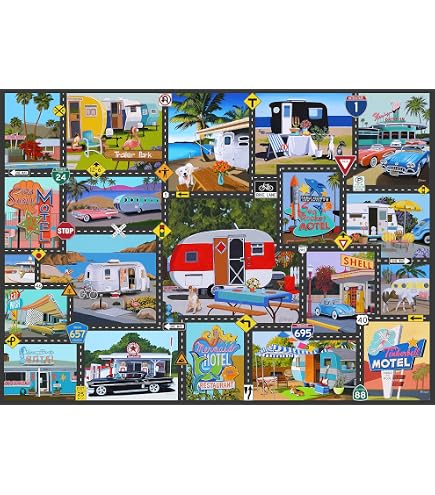 Tiki Time 1000 Piece Jigsaw Puzzle - 27x20 Inches, Random Shaped Pieces, Made In USA