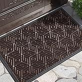 Yimobra Large Door Mat 36x24, All-Weather Waterproof Outdoor Mats for Front Door, Non Slip Rubber Doormat for Patio Proch Outside Entryway Indoor, Brown