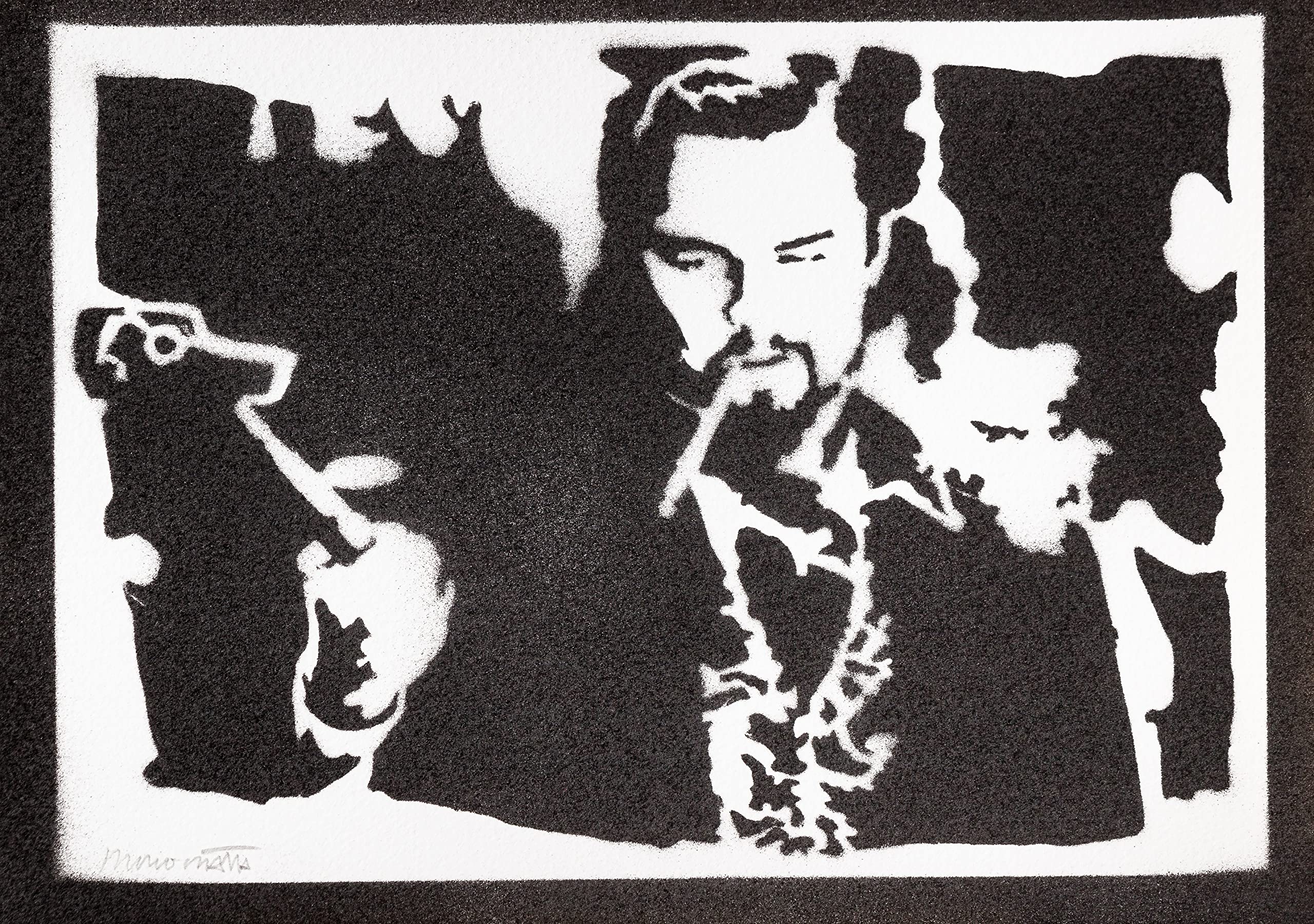 moreno-mata Real Handmade Graffiti Leonardo di Films Poster Room Decor Home Wall Art Decoration Bedroom Gifts for Men and Women