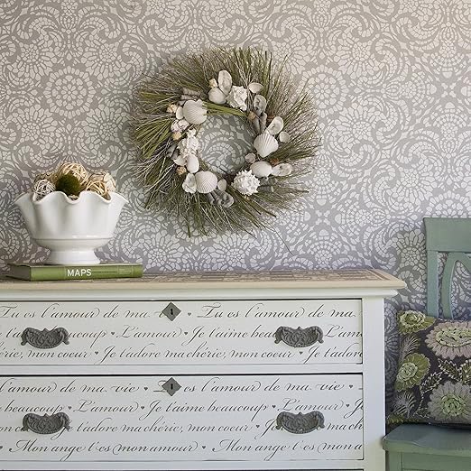 Amazon Com French Love Letters Furniture Stencil For Diy Painting