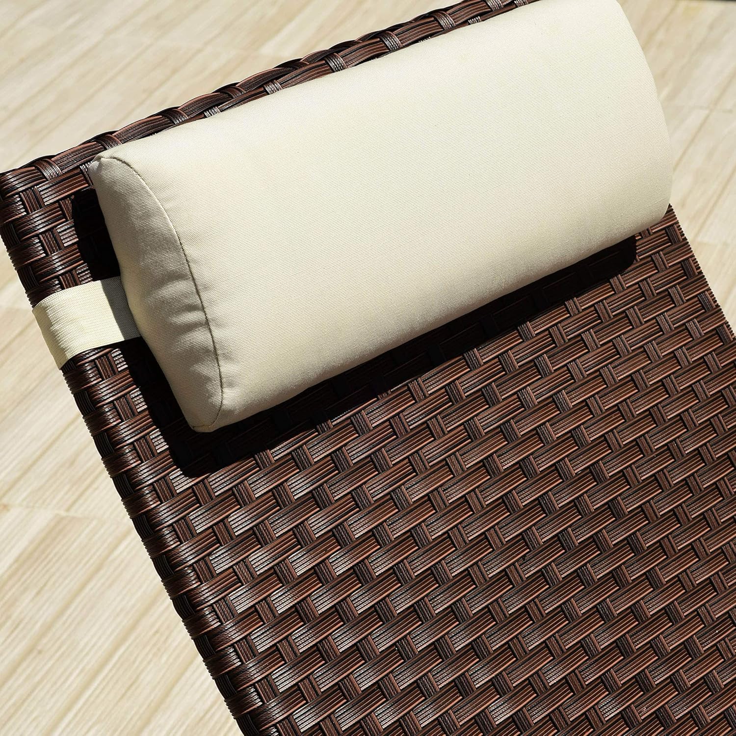 Atlantic Folding Rome 1-Piece Patio Lounger with Cushion Wicker, Ideal for Outdoors and Poolside : Garden & Outdoor