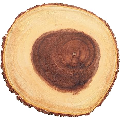 Kitchen Craft artesà Natur Holz Baumstamm Käsebrett/Servierplatte mit Rinde Rand, 25 cm (25,4 cm) – Rund, Holz, braun, 1 x 1 