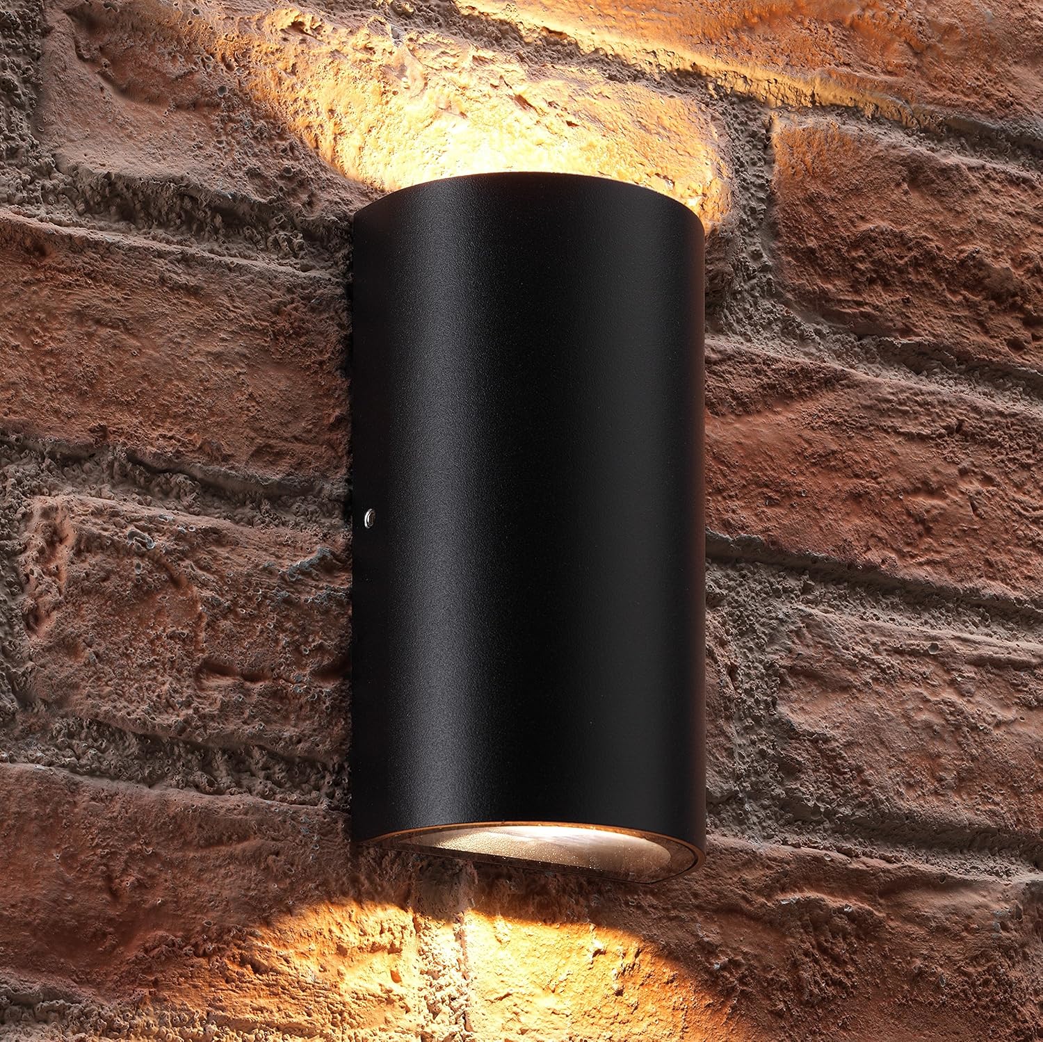 Auraglow 11w Indoor/Outdoor Double Up & Down Integrated LED (Warm White) Wall Light - Curved, Black