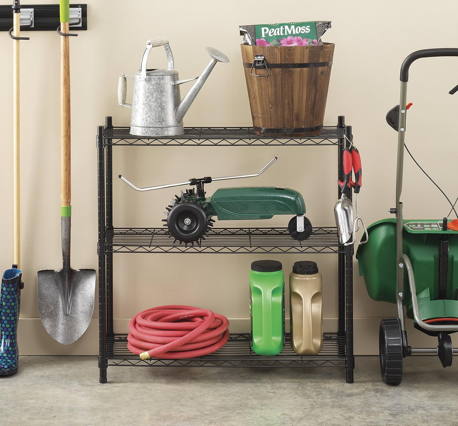 Whitmor Supreme Leveling Feet 350 Capacity Per Shelf Adjustable Shelves, 3 TIER, Black: Home & Kitchen