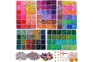 XMZCOLA Clay Beads Bracelet Making Kit, 16600 PCS 120 colors 6mm Spacer Heishi Beads Craft Kit, Jewelry Making Supplies Beads Charms Bracelets for Teen Girls Age 6-12 DIY Craft Gifts Toys (120 colors)