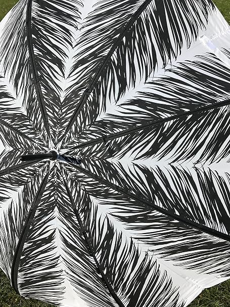 Parapluie Parasol Motif Palmier Et Plage Noir Et Blanc