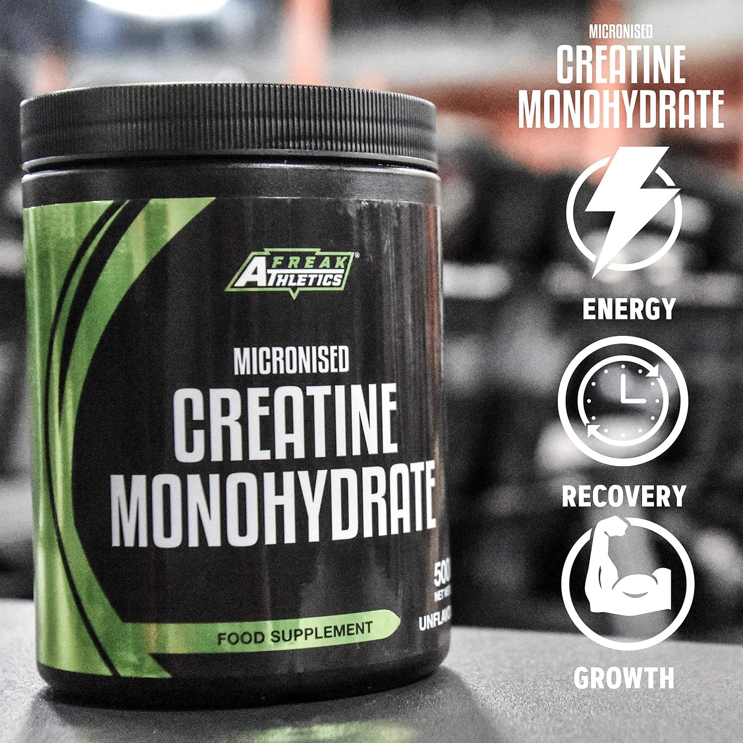 Freak Athletics Creatine Monohydrate Powder 500g (142 Servings Unflavoured) 100% Micronised Creatine Powder - Image 5