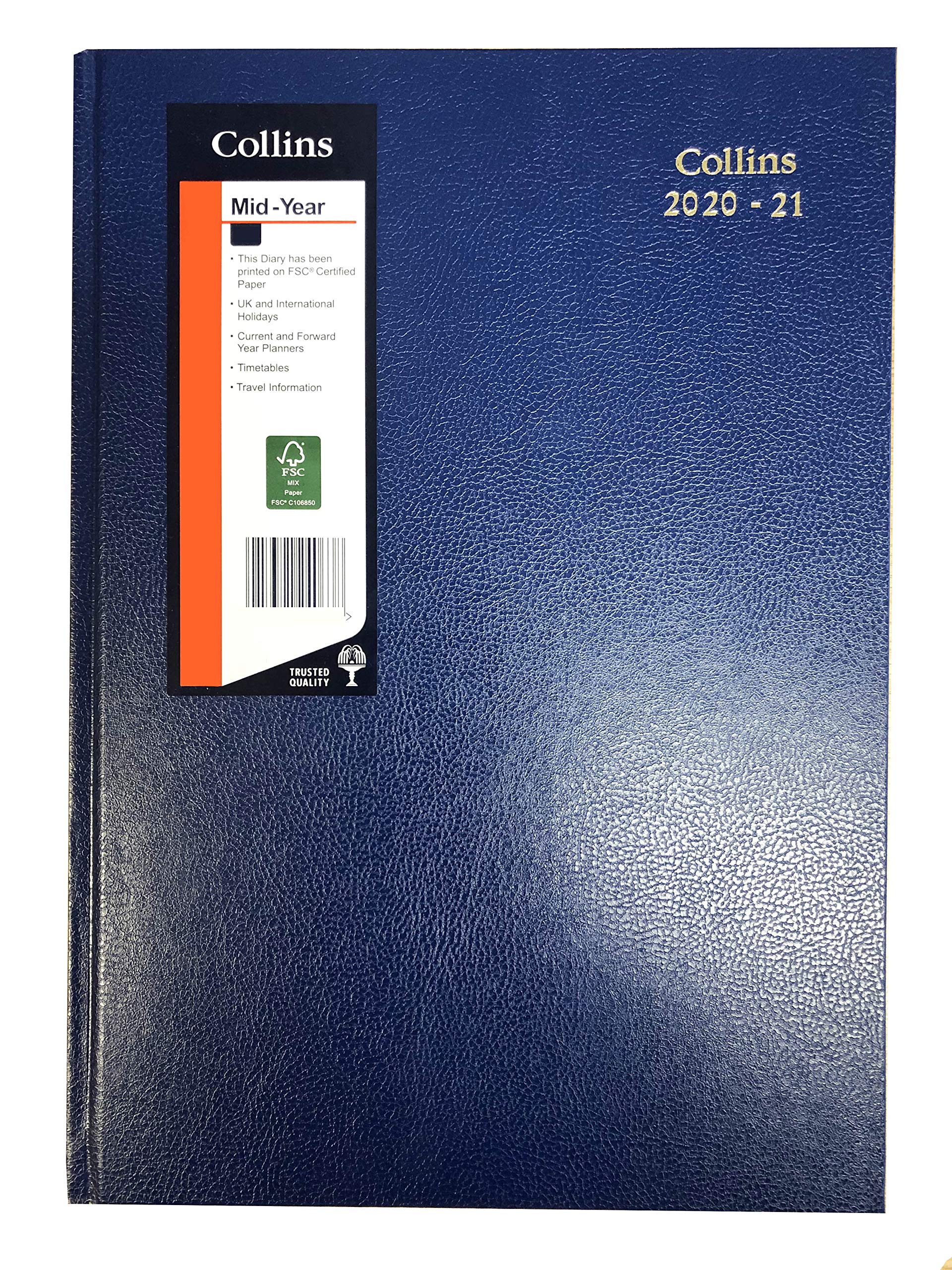 Collins 44M A4 Day to Page (Appointments) July2020-July2021 Desk Diary - Blue