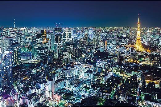 Amazon Com Great Art Large Photo Wallpaper Tokyo City Picture Decoration Tokyo Skyline Night Metropolis Tokio Tower Panorama Japan City Travel Image Decor Wall Mural 132 3x93 7in 336x238cm Home Improvement