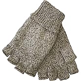 Polar Wear Mens Fingerless Ragg Wool Gloves With Inner Fleece Palm Lining
