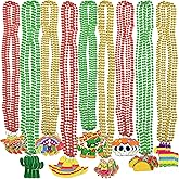 jollylife Cinco de Mayo Fiesta Beaded Necklaces Mexican Colorful Beads Party Decorations Favors Birthday Supplies