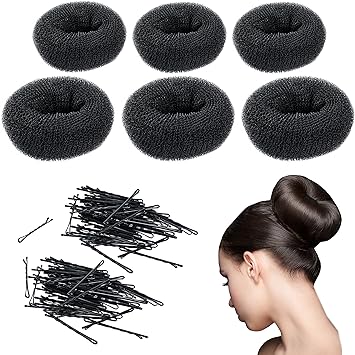 Bun Maker Donut 3 Large Hair Buns 3 Medium Buns 60 Bobby Pins