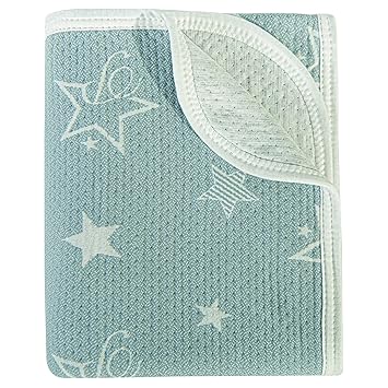 Amazon Com Ntbay Jersey Cotton Quilted Toddler Blanket Breathable And Warm For Boys And Girls Baby Blanket 30 X 40 Inches Blue Star Baby