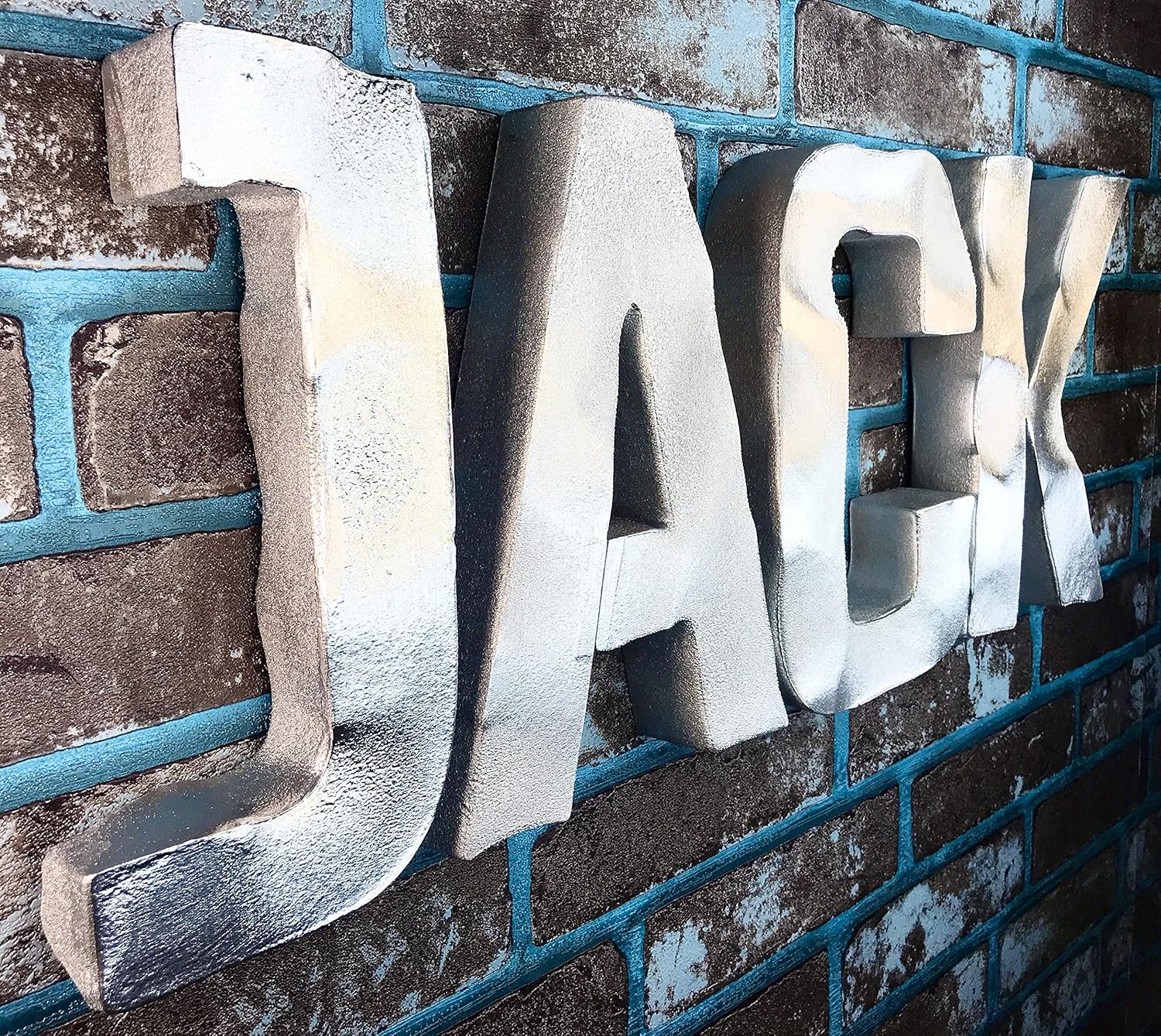 Amazon Com 12 Metal Letters Metal Sign Wall Letters Silver