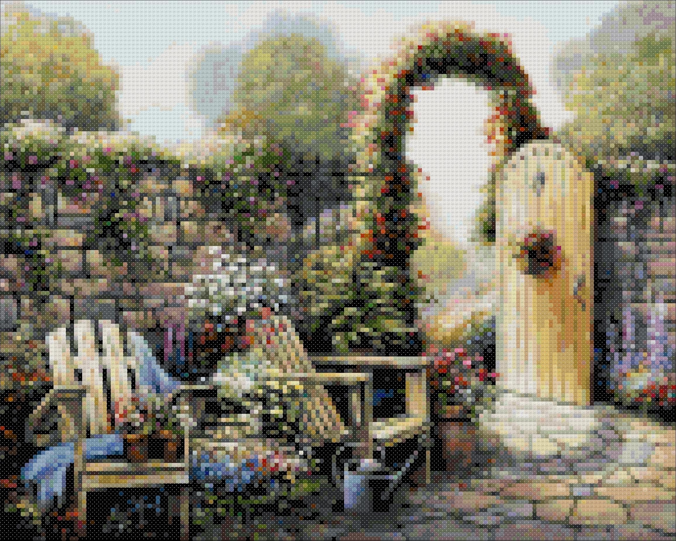 Garden patio cross stitch kit