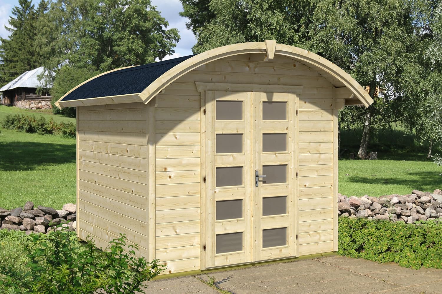 Skan Holz Blockbohlenhaus Delft, unbehandelt Casas de jardín, Sin ...