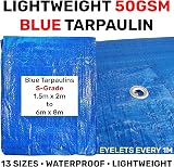 Cost Wise 4M x 8M Tarpaulin Sky Blue - Waterproof Ground Sheet Shelter Tarp view 4