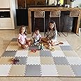 MioTetto Foam Floor Tiles for Kids - Non-Toxic Soft Comfortable Baby Play Mat, Thick Tummy Time Mat, Interlocking Foam Tiles for Development & Crawling, Soft Cushioned Play mat for Babies 6-12 Months