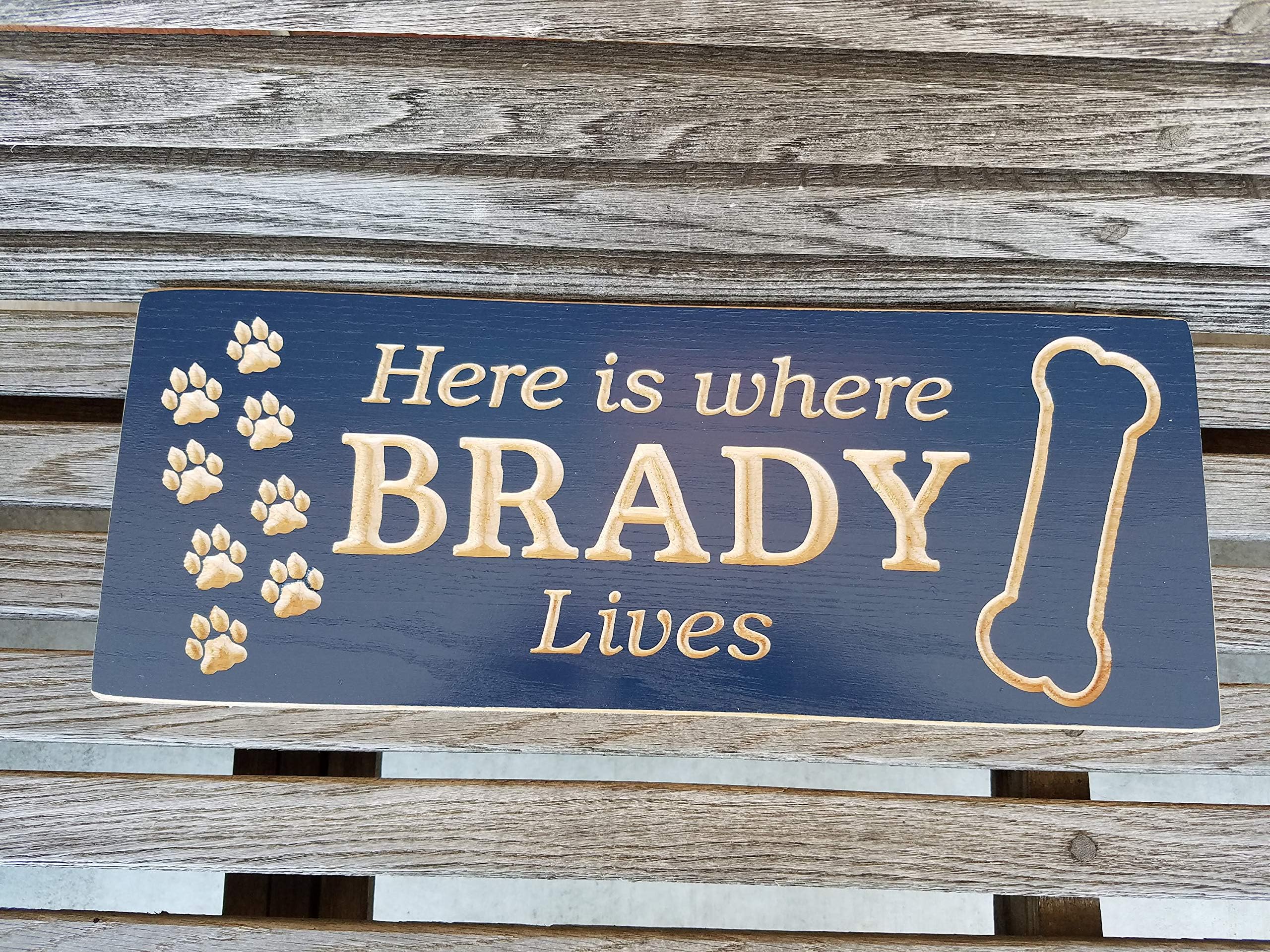 Evan332Eddie Pet Sign Dog Sign Pet Name Dog Crate Name Plate Plaque Sign Printed Puppy Dog Name Sign Doghouse Name Plate Sign