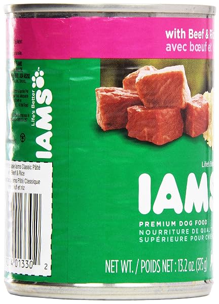 IAMS, PREMIUM DOG FOOD, BEEF & RICE ENTREE, 13.2 OZ