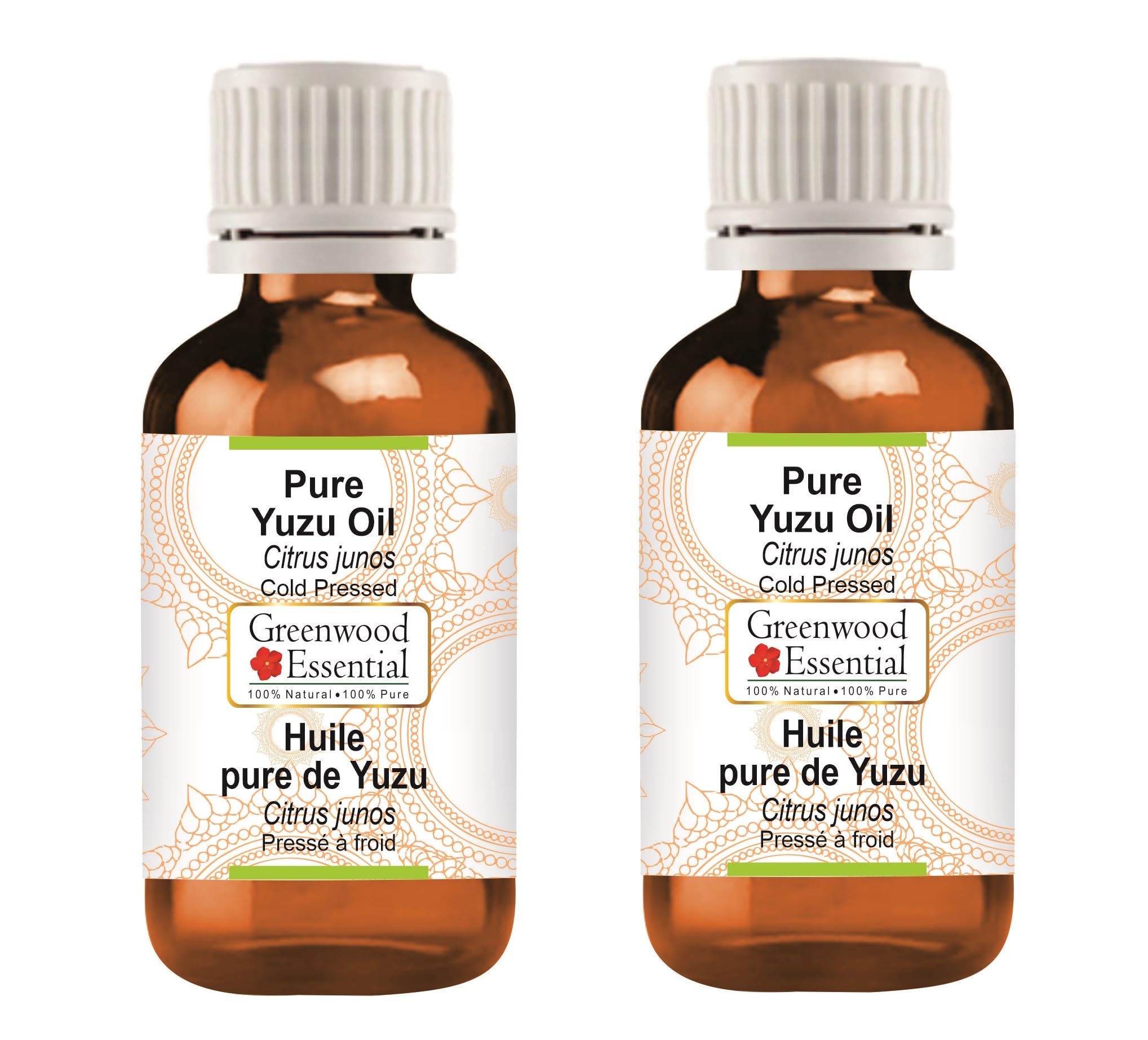 Greenwood Essential Pure Yuzu Oil (Citrus junos) Cold Pressed (Pack of Two) 10ml X 2 (0.66 oz)