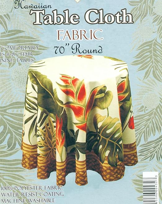 Hawaiian Tropical Fabric Tablecloth (Hawaiian flower) (70" round