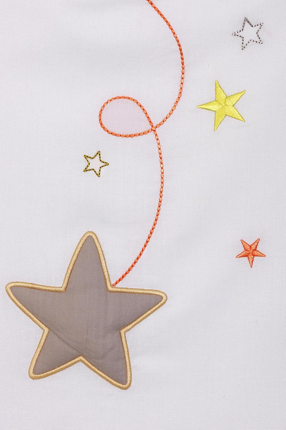 Dimensions 100x140 Cm Tissage Serre Pour Plus De Douceur Enfant Coloris 57 Fils Cm2 Housse De Couette Brodee Bebe Ptit Basile Collection Pluiedetoiles Coton Biologique De Qualite Superieure Matelas Et Linge De