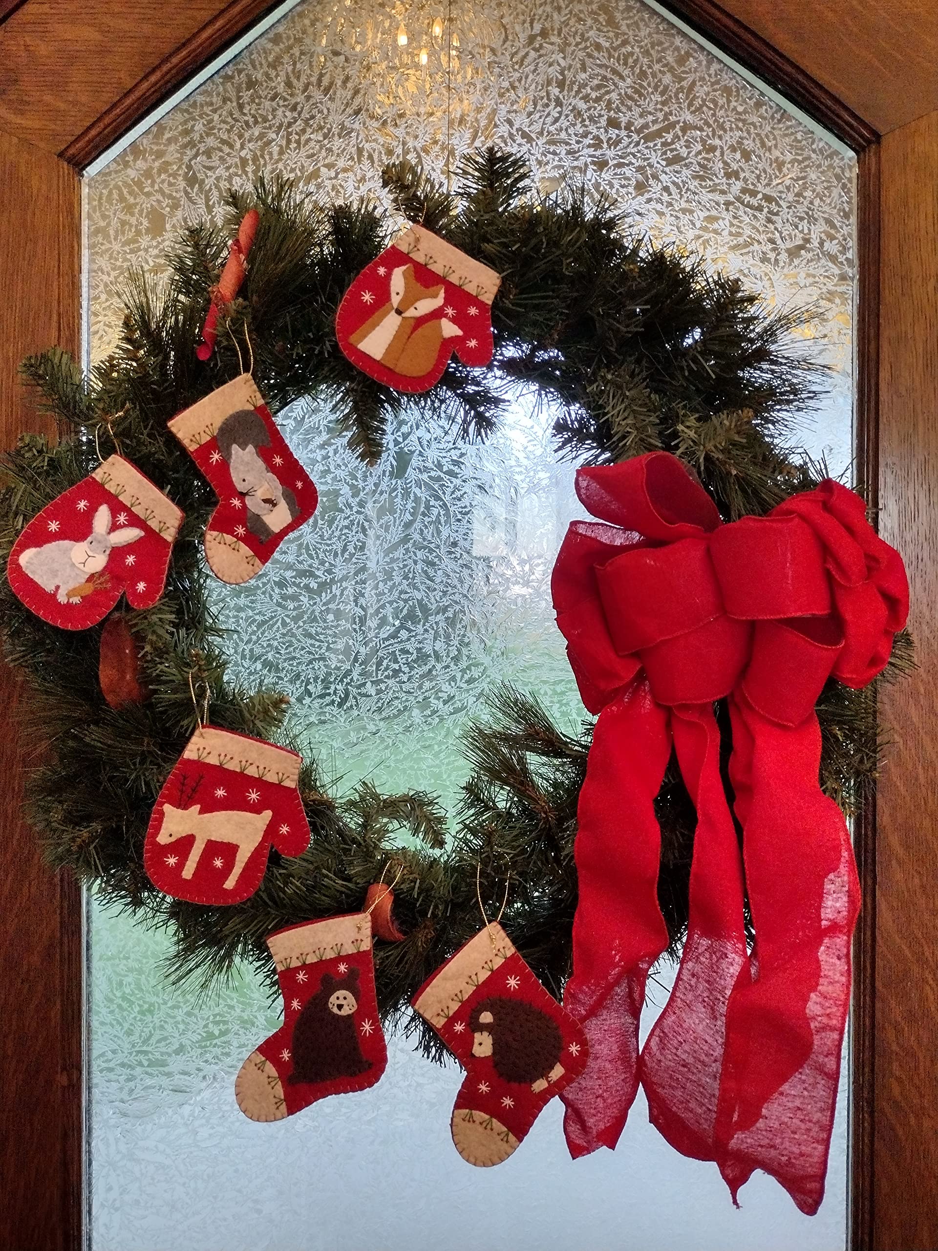 Generic, Christmas Critters Felt Ornament Kit | DIY Wool Stocking Applique from Rachel's of Greenfield, 0919