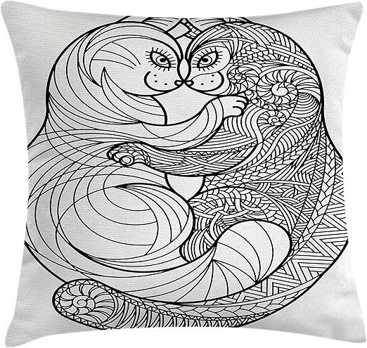 Amazon Com Lunarable Cat Throw Pillow Cushion Cover Zentangle Hugging Kittens Bohemian Drawing Romantic Tenderness Love Theme Decorative Square Accent Pillow Case 28 X 28 Black White Home Kitchen Colorful drawings easy people drawings easy drawings drawings on lined paper drawing people. amazon com