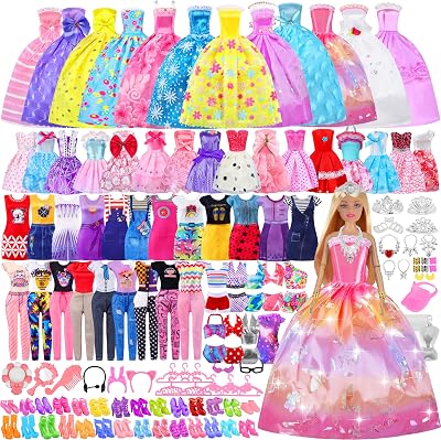 GOLMUD 135 Pcs Doll Clothes Set for 11.5 Inch Dolls Baby Dress Up