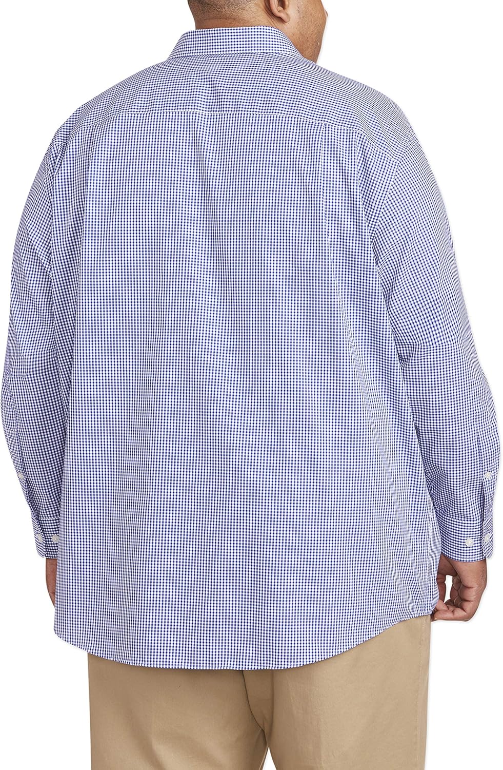  Essentials Men's Big & Tall Wrinkle-Resistant Long-Sleeve Pattern Dress Shirt fit by DXL: Clothing