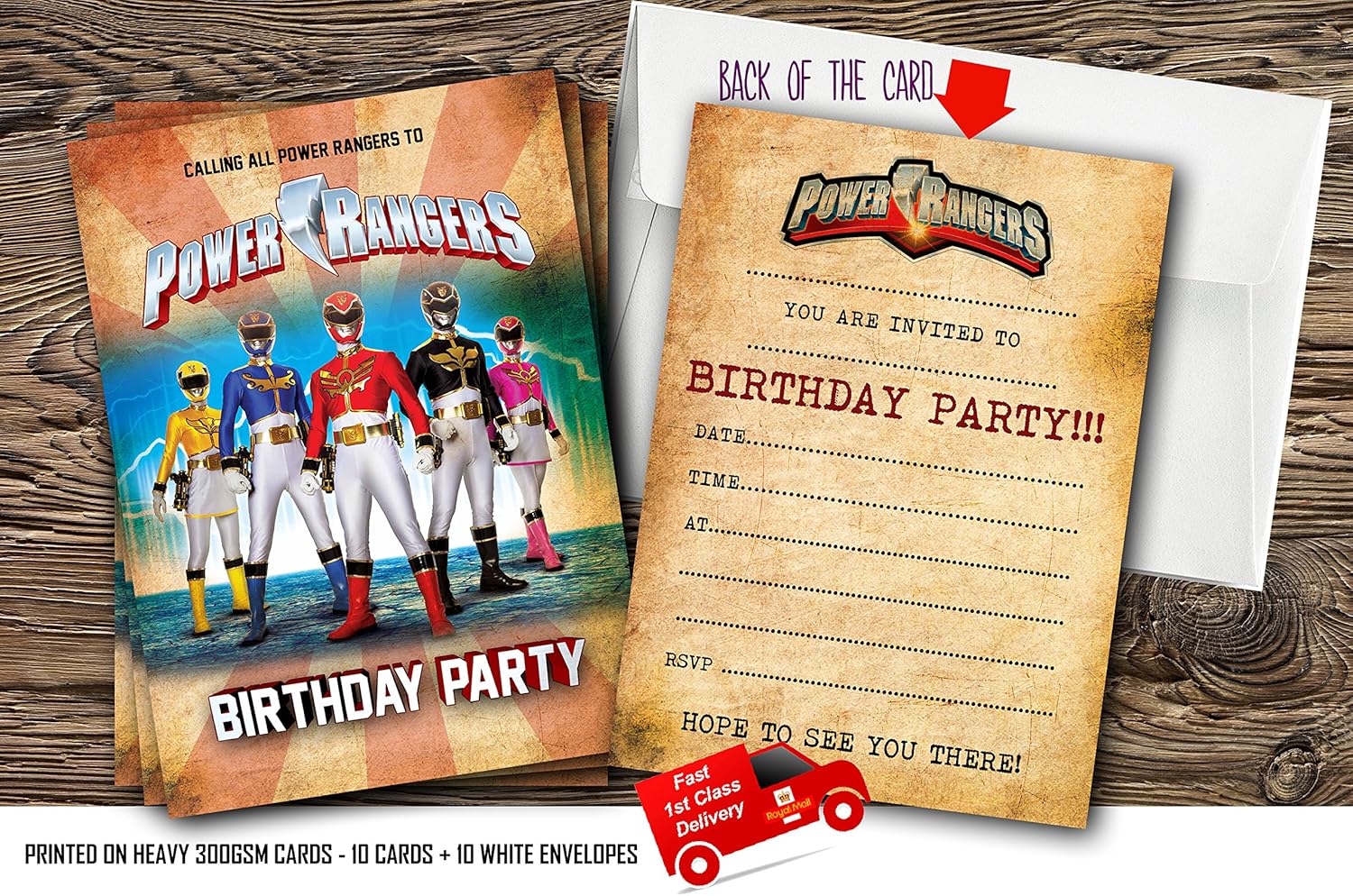 5 Cartes Invitation Anniversaire Power Rangers Ninja Steel N 100 Maison Autres