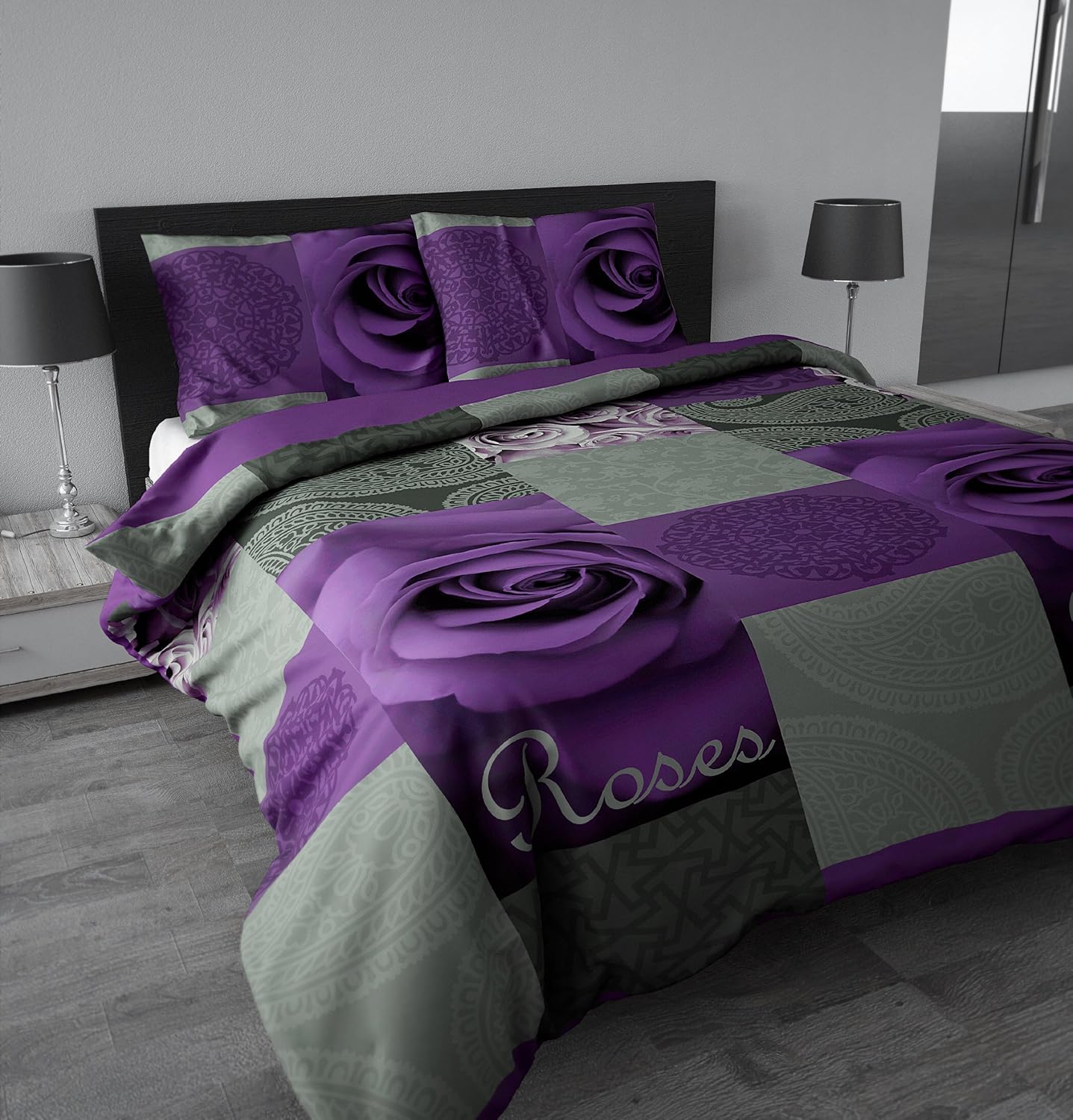 Sleeptime Housse de couette Garden Rose Purple - 240x200/220 - Violet