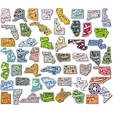 U.S. Premium State Map Magnet Set by Classic Magnets, 51-Piece Set, Collectible 3D Rubber Vintage-Style Souvenirs and Gifts Made in the USA