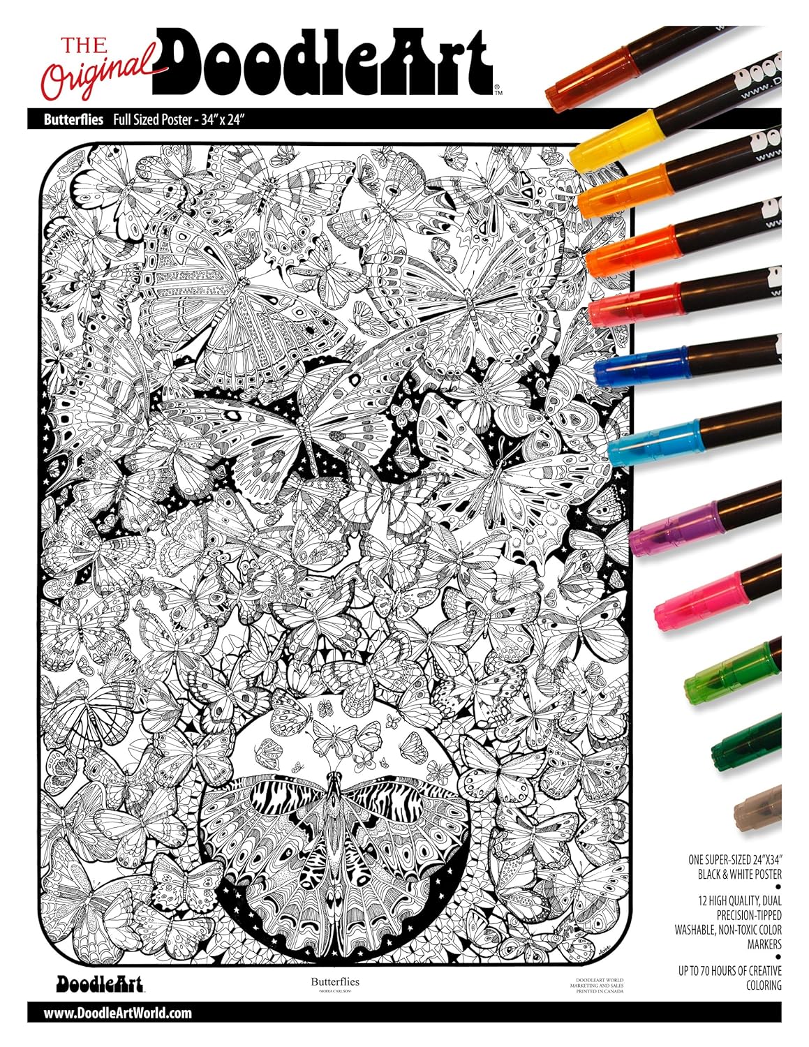 Amazoncom The Original DoodleArt By PlaSmart Butterflies Adult