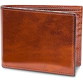 Bosca Men's Old Leather Bifold Wallet with ID Window and Card Slots - Italian Leather, Durable and Stylish - Amber Brown